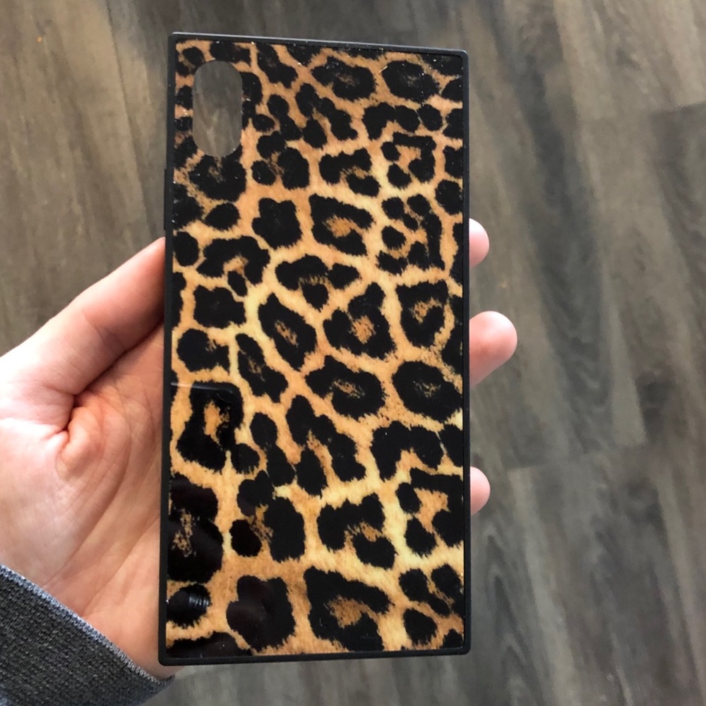 Leopard Pattern Square Phone Case iPhone XS Max